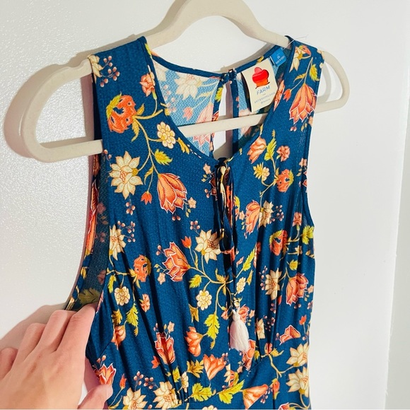 NEW Farm Rio for Anthropologie Dollis Floral Jumpsuit Bohemian Tropical Size XS - Picture 5 of 12
